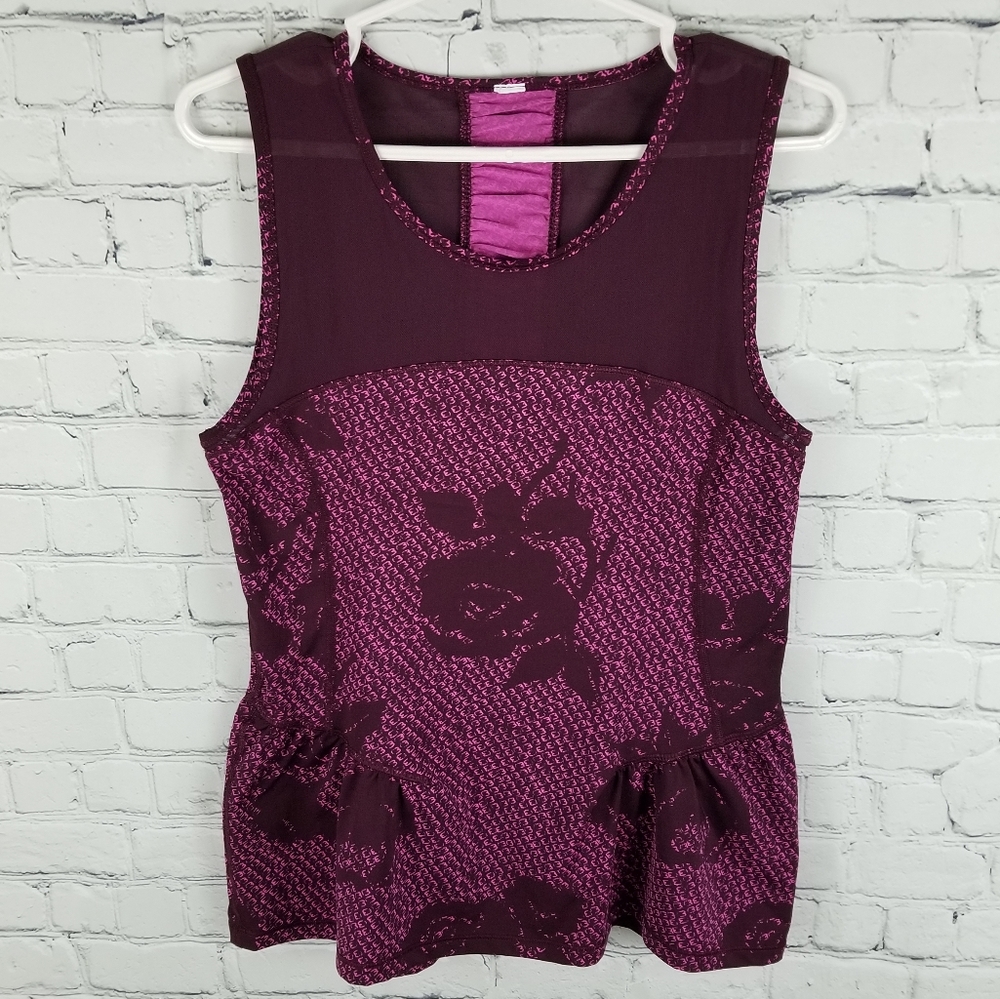 AMERICAN EAGLE | peplum ruffle sheer athletic top